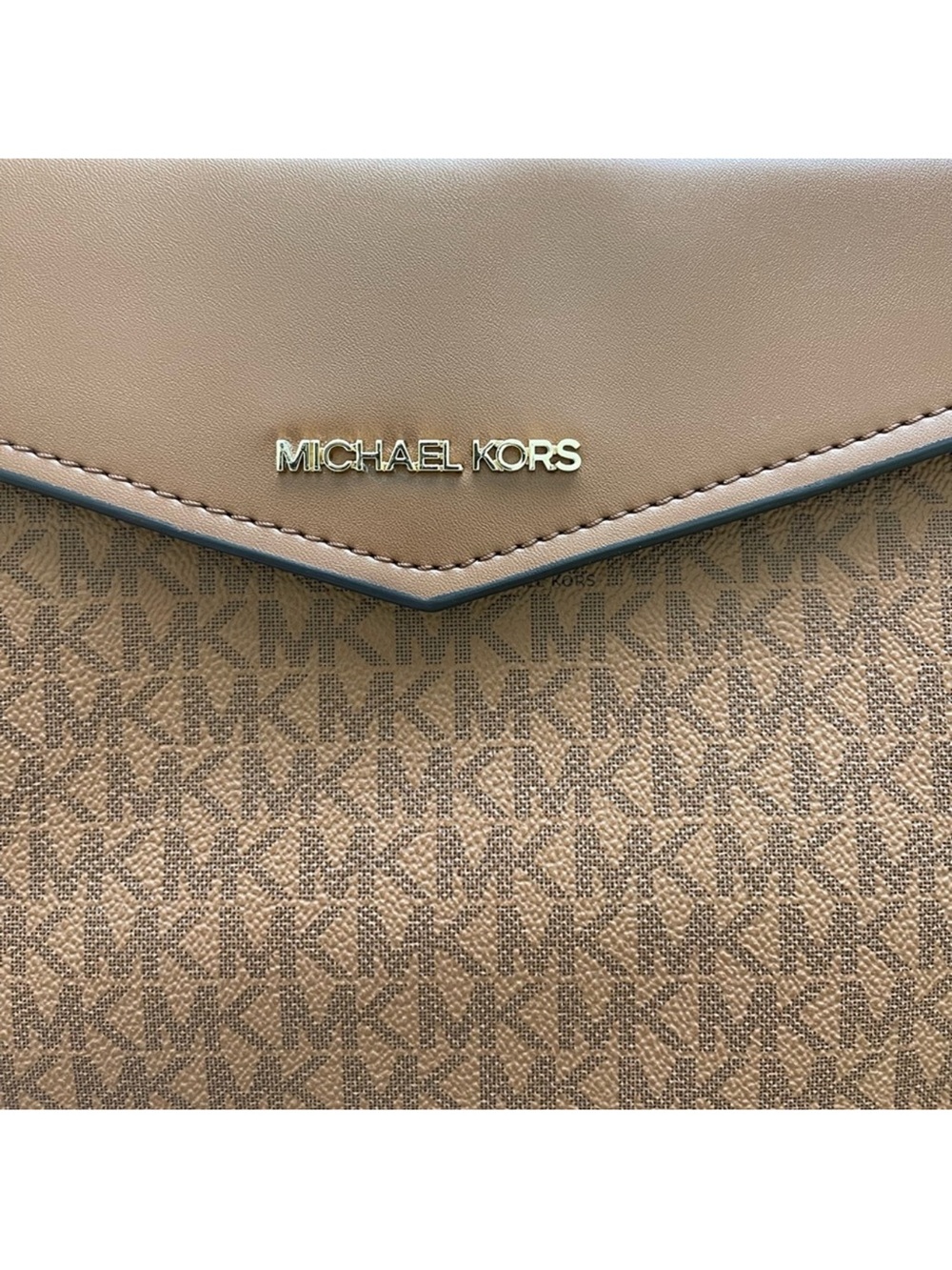 Michael Kors Brown Logo Wristlet Clutch - Picture 4 of 6